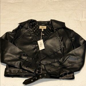 NWT Ollari NY M Vegan Leather Jacket